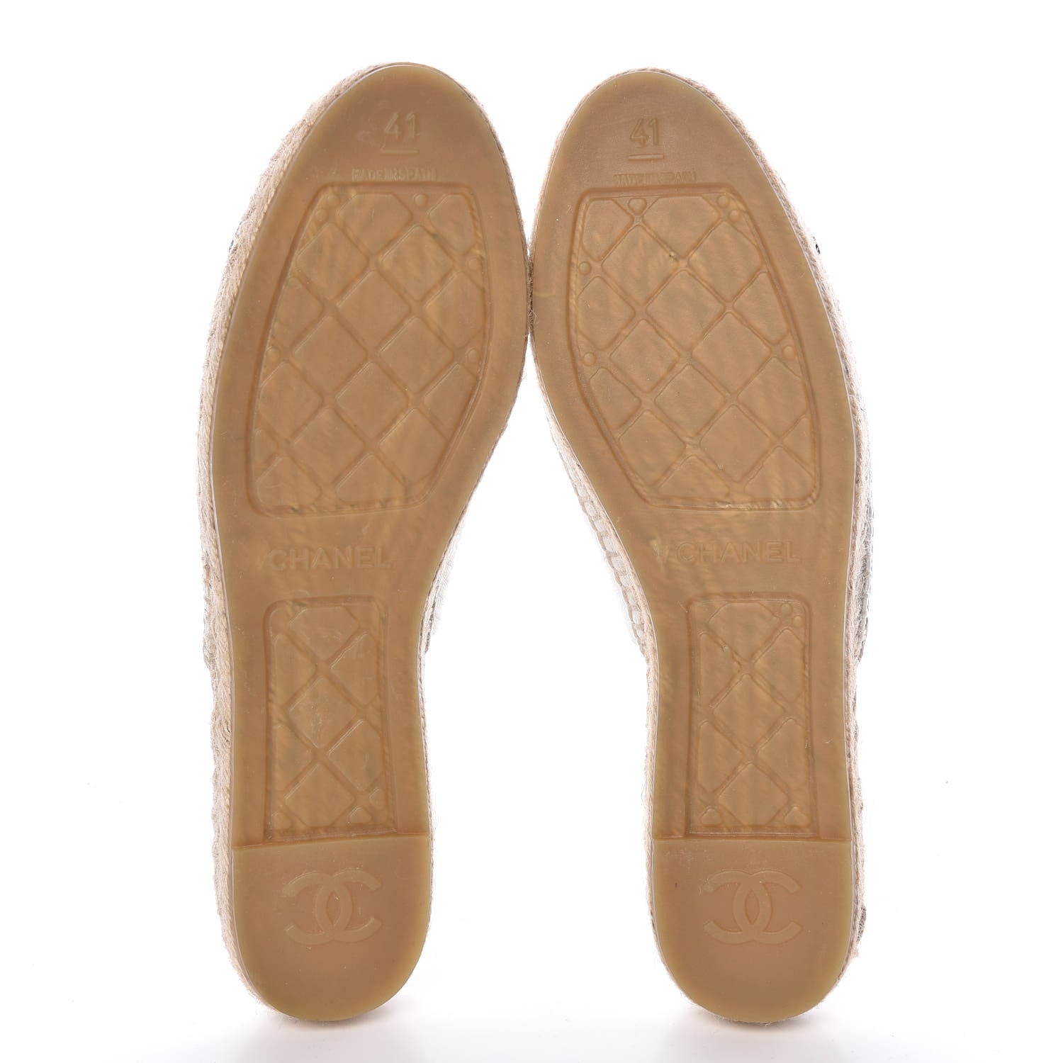 Chanel Iridescent Goatskin CC Espadrille Mules 41 Ivory Black 5 of 10