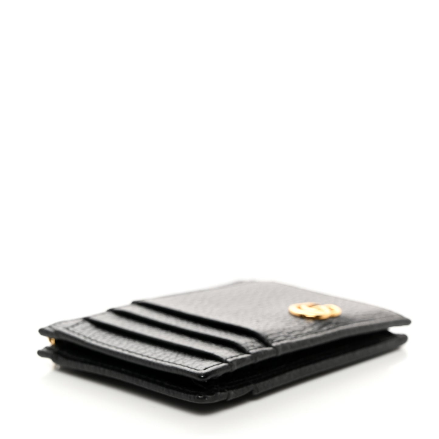 Dollar Calfskin GG Marmont Coin Case Card Holder Black
