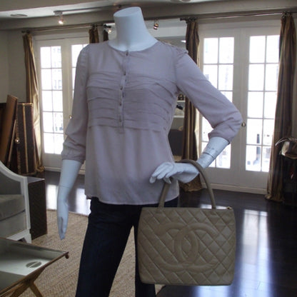 Chanel Lambskin Medallion Tote Beige 2 of 13