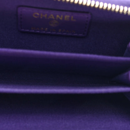 Chanel Caviar Quilted Zip Coin Purse Purple 5 of 7