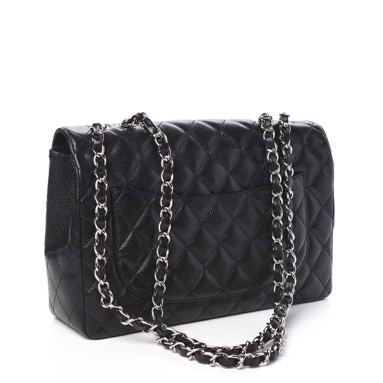 Chanel Caviar Quilted Jumbo Single Flap Black 2 of 9