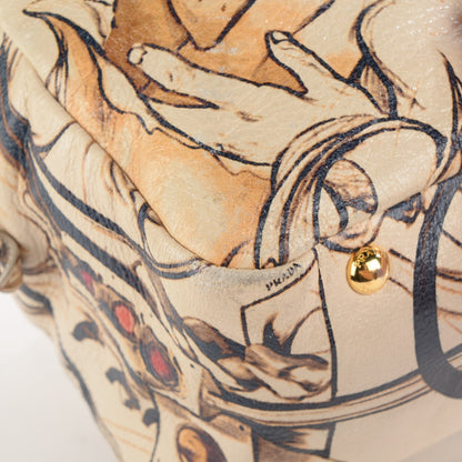 Prada X JAMES JEAN Cervo Lux Fairy Print Large Double Handle Boston Bag Prugna 18 of 19