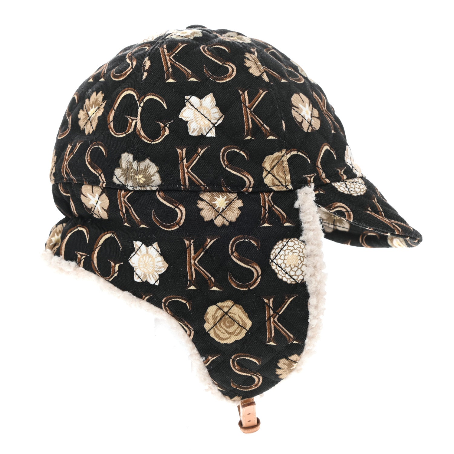 Gucci X KEN SCOTT Canvas Shearling Floral Print Cap Hat L Multicolor 6 of 12