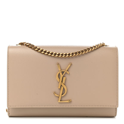 Saint Laurent Grain De Poudre Small Monogram Kate Satchel Dark Beige 1 of 12