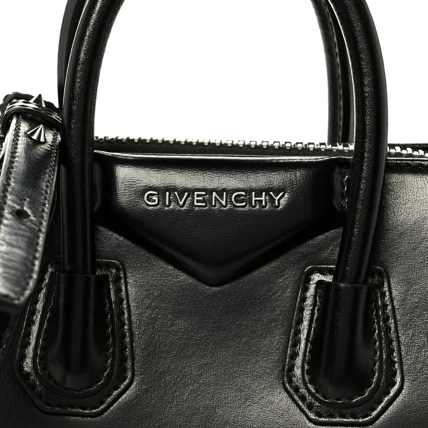 Shiny Lord Calfskin Mini Antigona Black