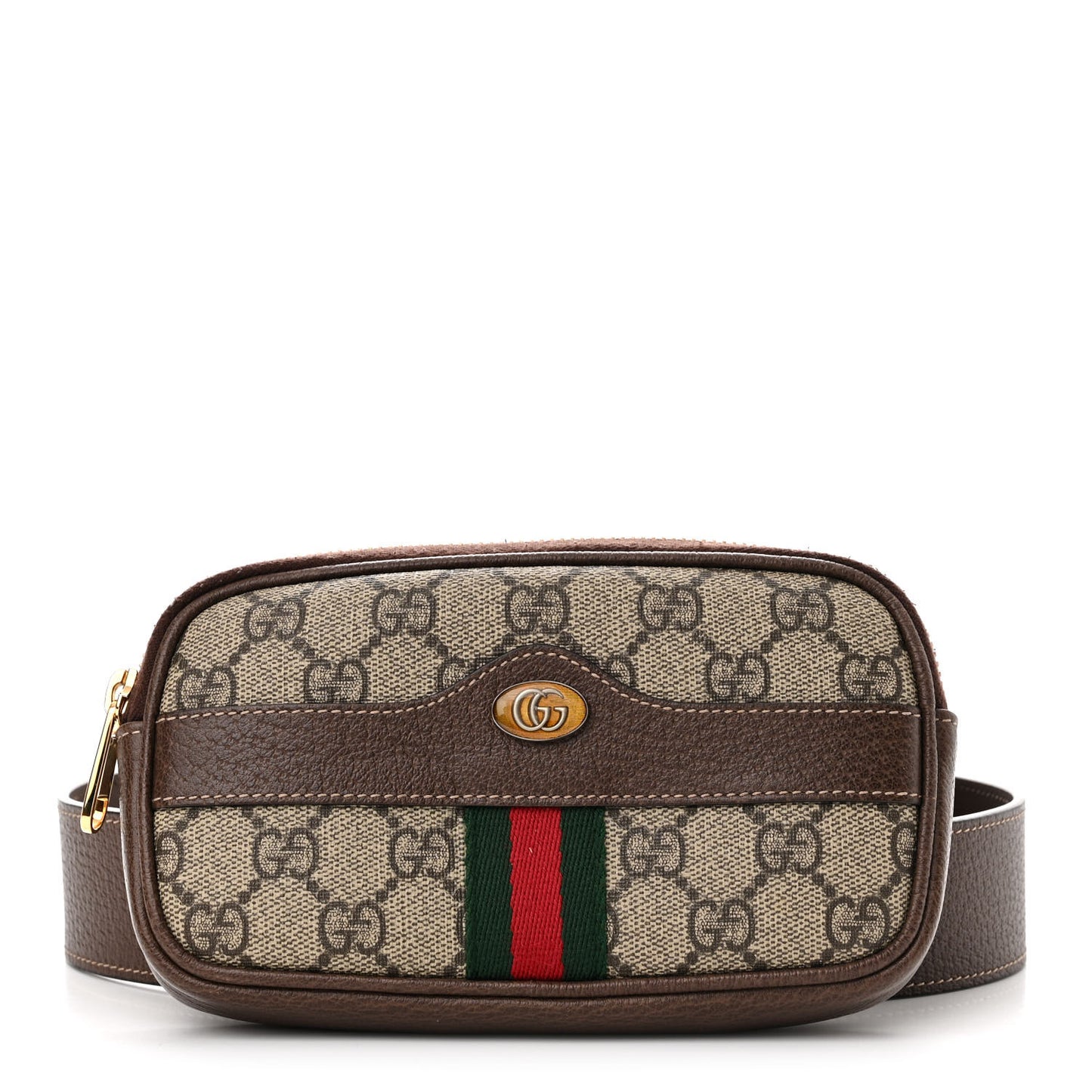 GG Supreme Monogram Ophidia Belted iPhone Case 95 38 Dark Brown