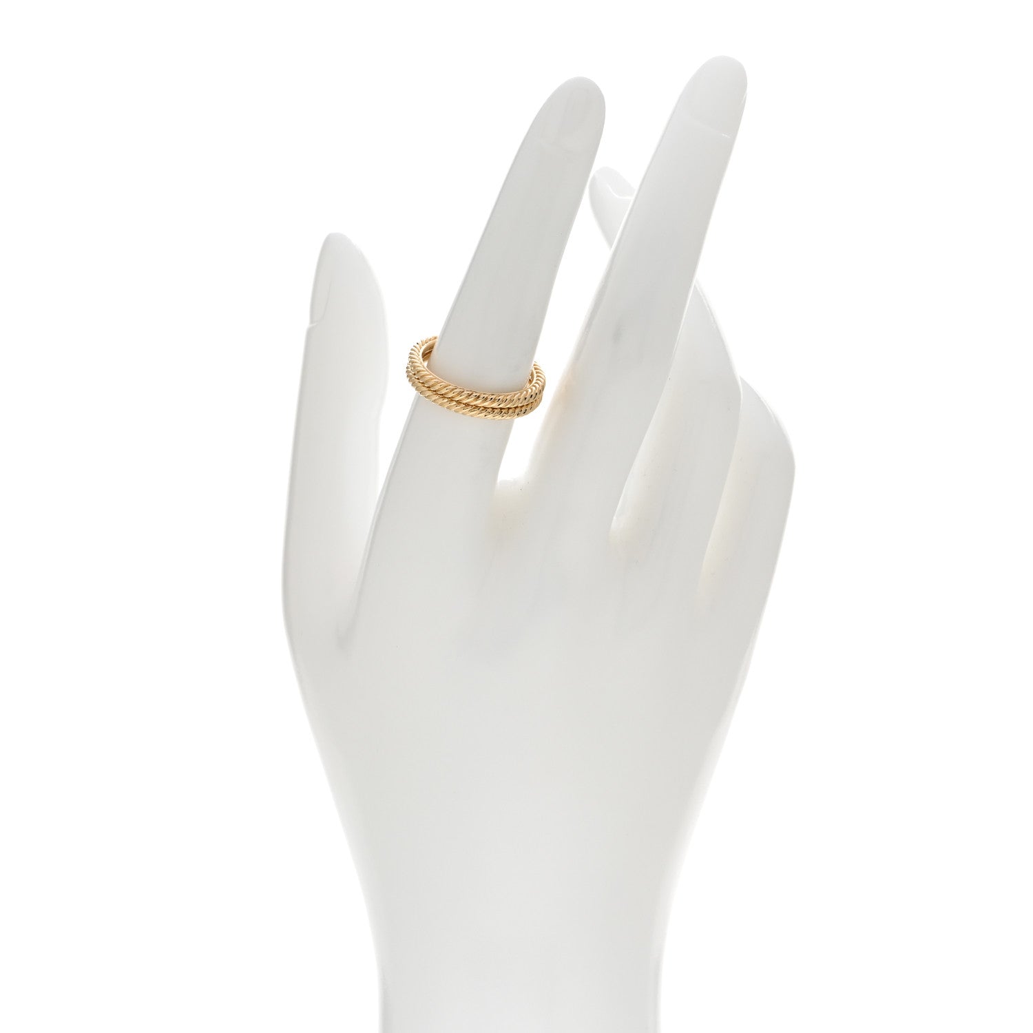David Yurman 18K Yellow Gold 2mm Cable Classics Band Ring Set of 2 54 6.75 2 of 4