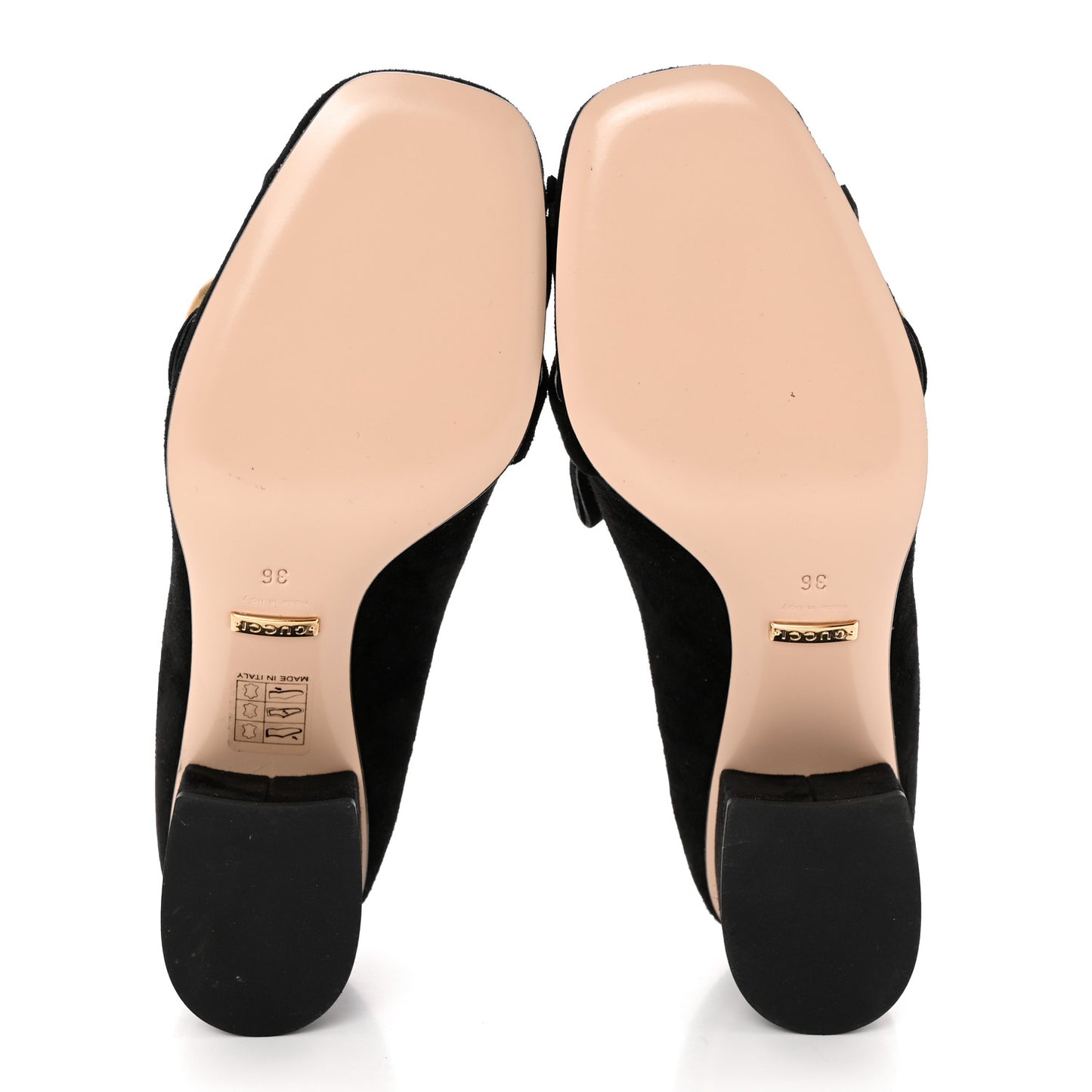 Kid Scamosciato GG Marmont Fringe 50mm Loafer Pumps 36 Black