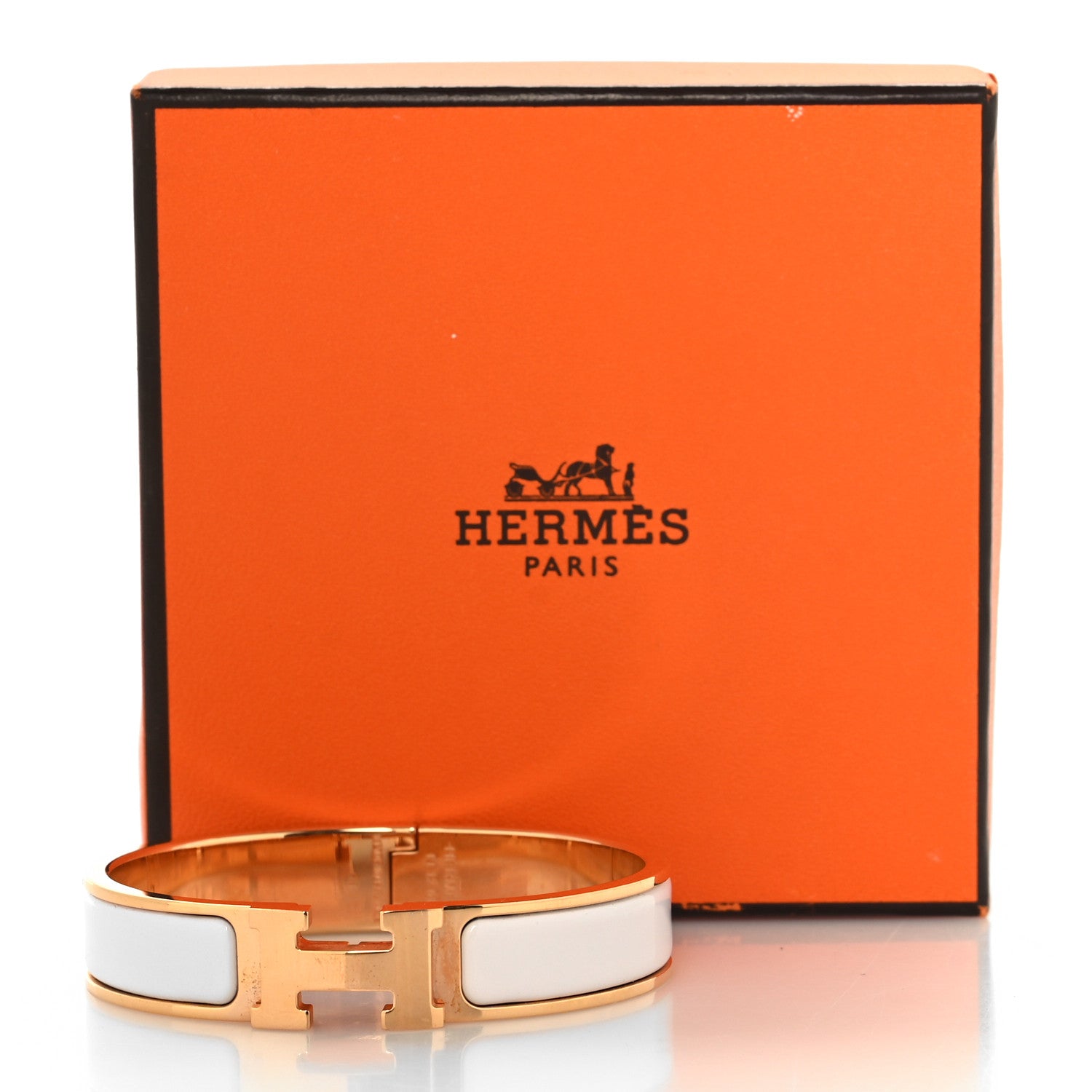 Hermes Enamel Narrow Clic Clac H Bracelet PM White 5 of 5