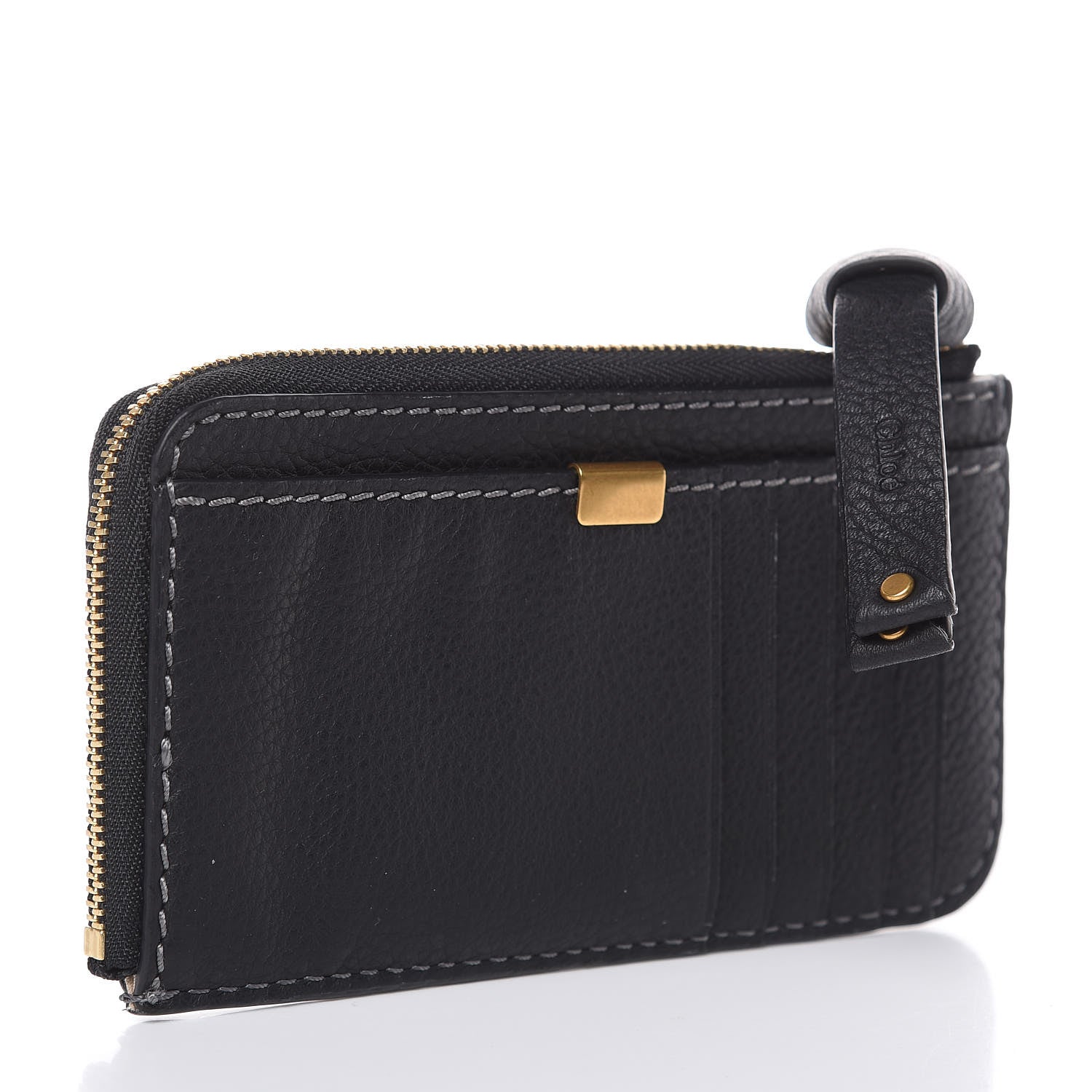 Chloe Grained Calfskin Medium Marcie Zip Card Holder Black 3 of 8