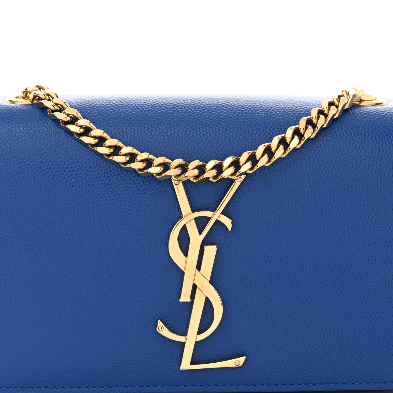Saint Laurent Grain De Poudre Small Classic Monogram Kate Satchel Blue Clair 8 of 11