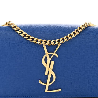 Saint Laurent Grain De Poudre Small Classic Monogram Kate Satchel Blue Clair 8 of 11