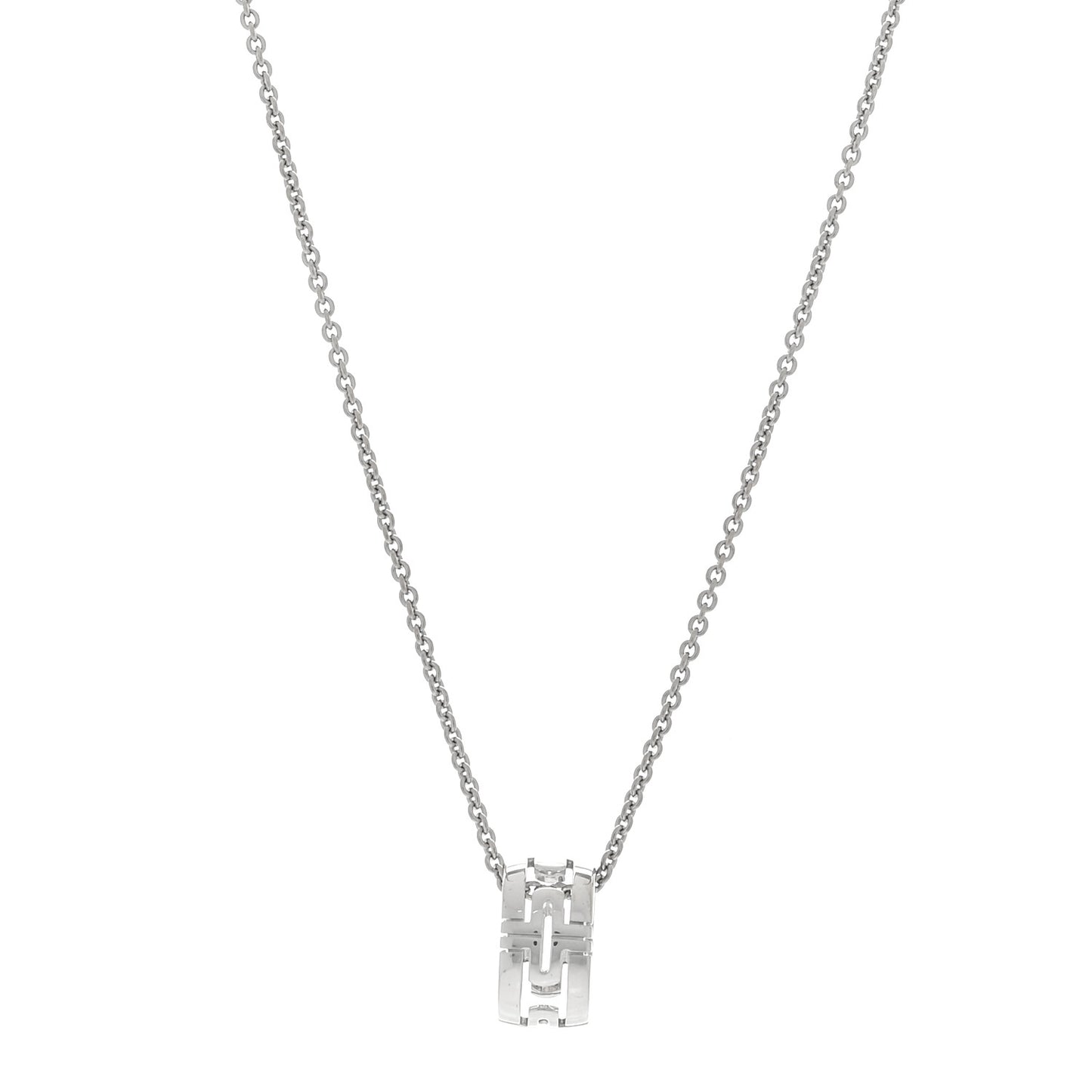 18K White Gold Parentesi Pendant Necklace
