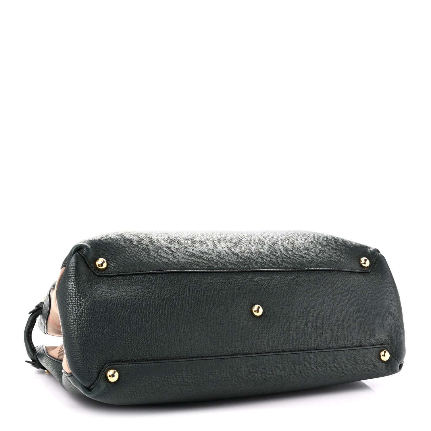 Burberry Derby Calfskin House Check Large Banner Tote Dark Bottle Green 4 of 10