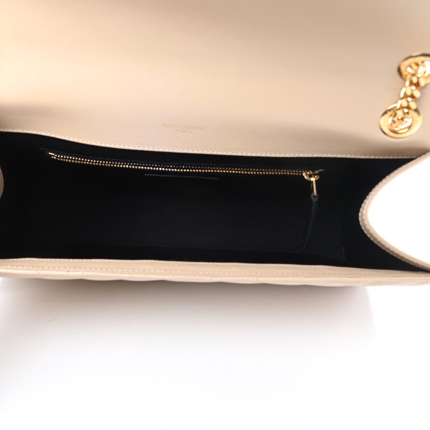 Saint Laurent Grain De Poudre Matelasse Chevron Large Monogram Satchel Nude Powder 5 of 11