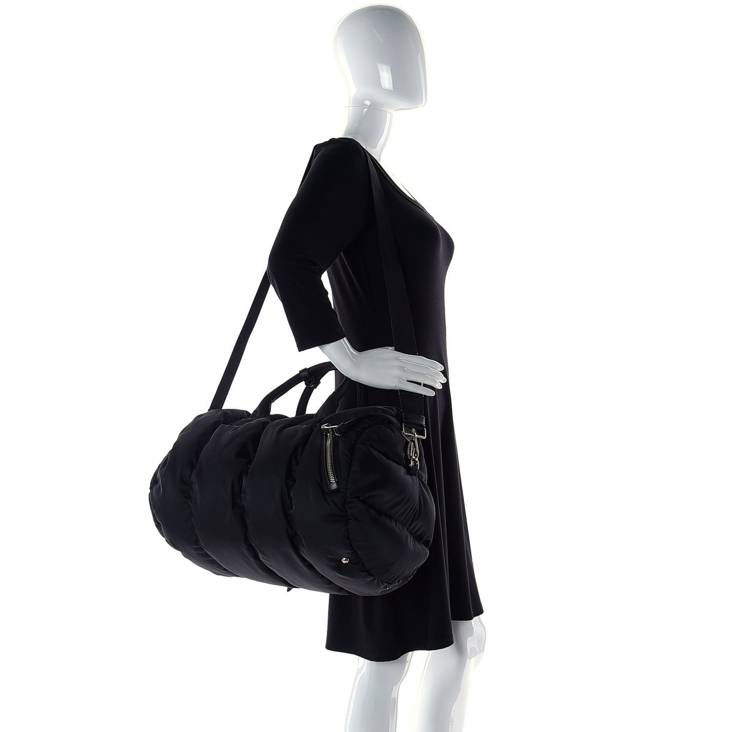 Tessuto Nylon Bomber Duffle Black