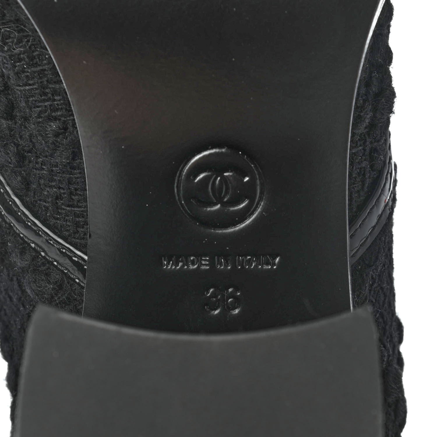 Chanel Tweed Patent Calfskin Lace Up Short Boots 36 Black 7 of 10