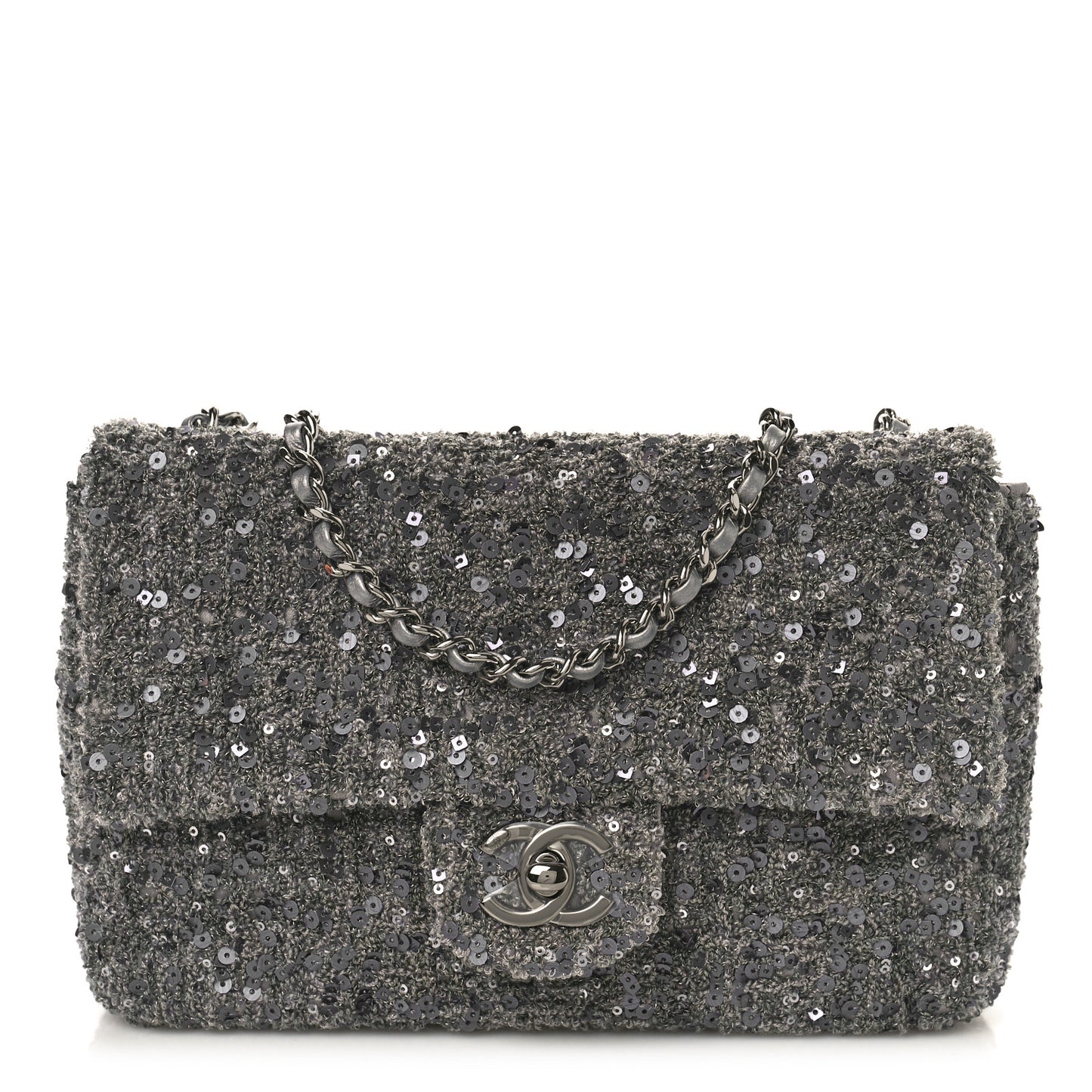 Sequin Small Single Flap Silver