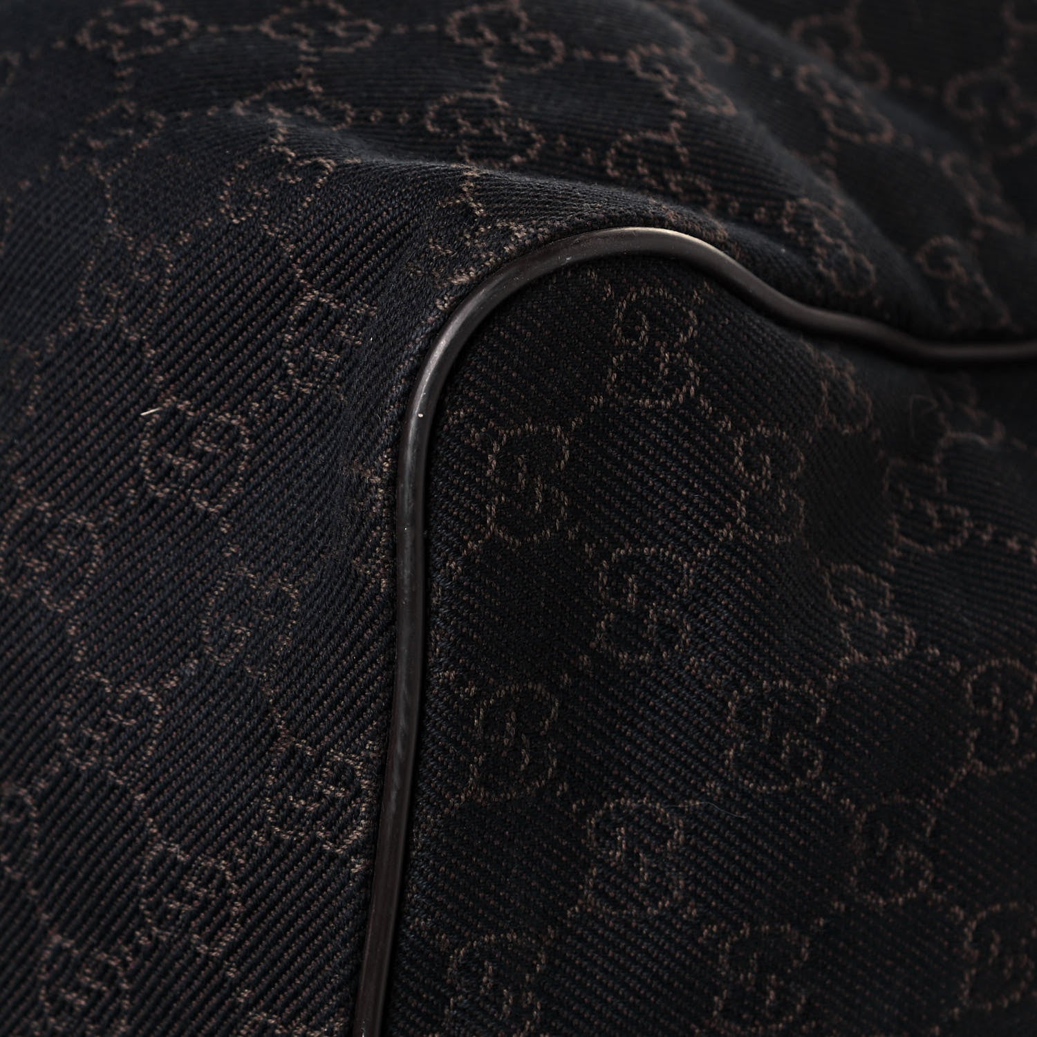 Gucci Denim Monogram Large Collapsible Carry On Duffle Bag Brown 12 of 14
