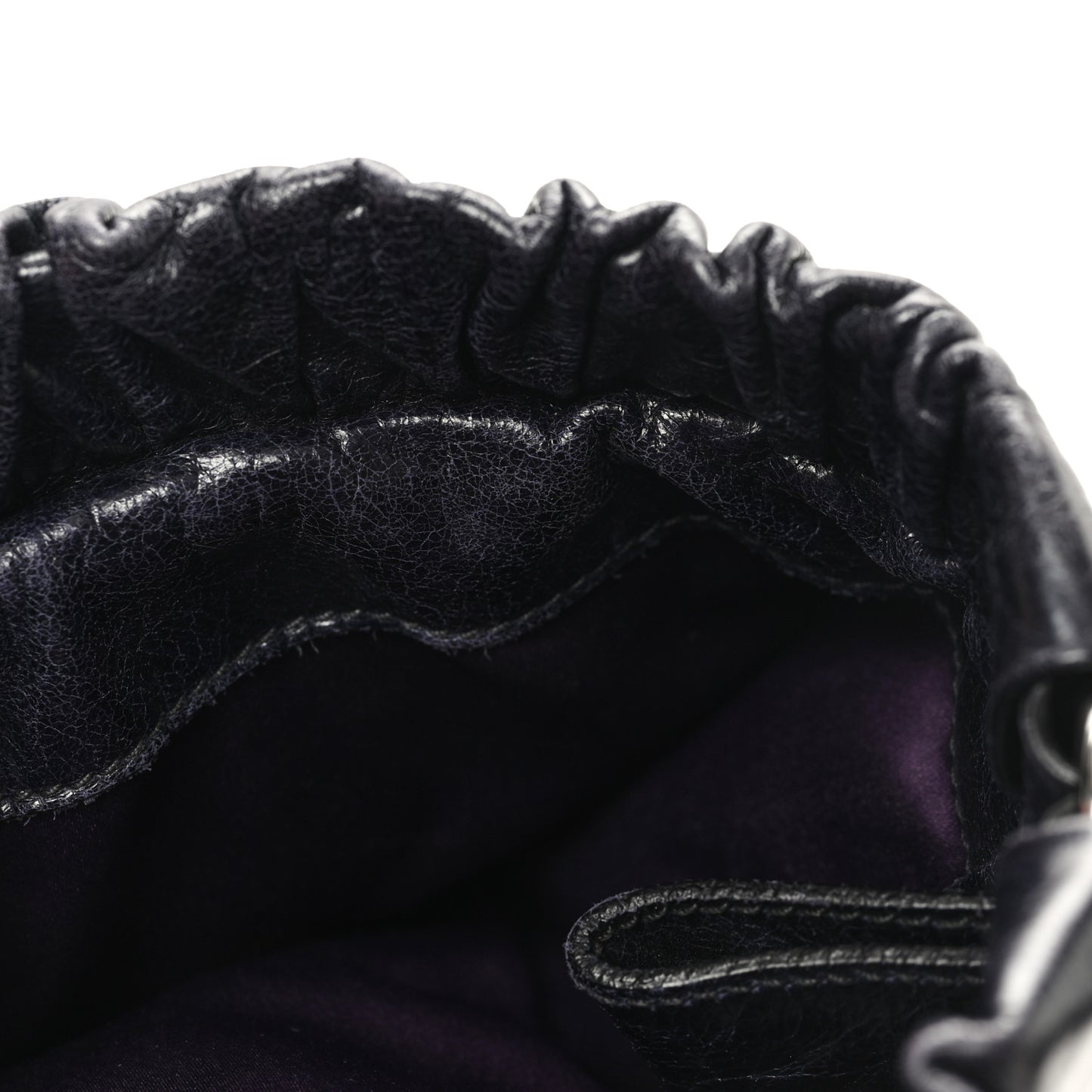 Vitello Lux Gathered Tote Black