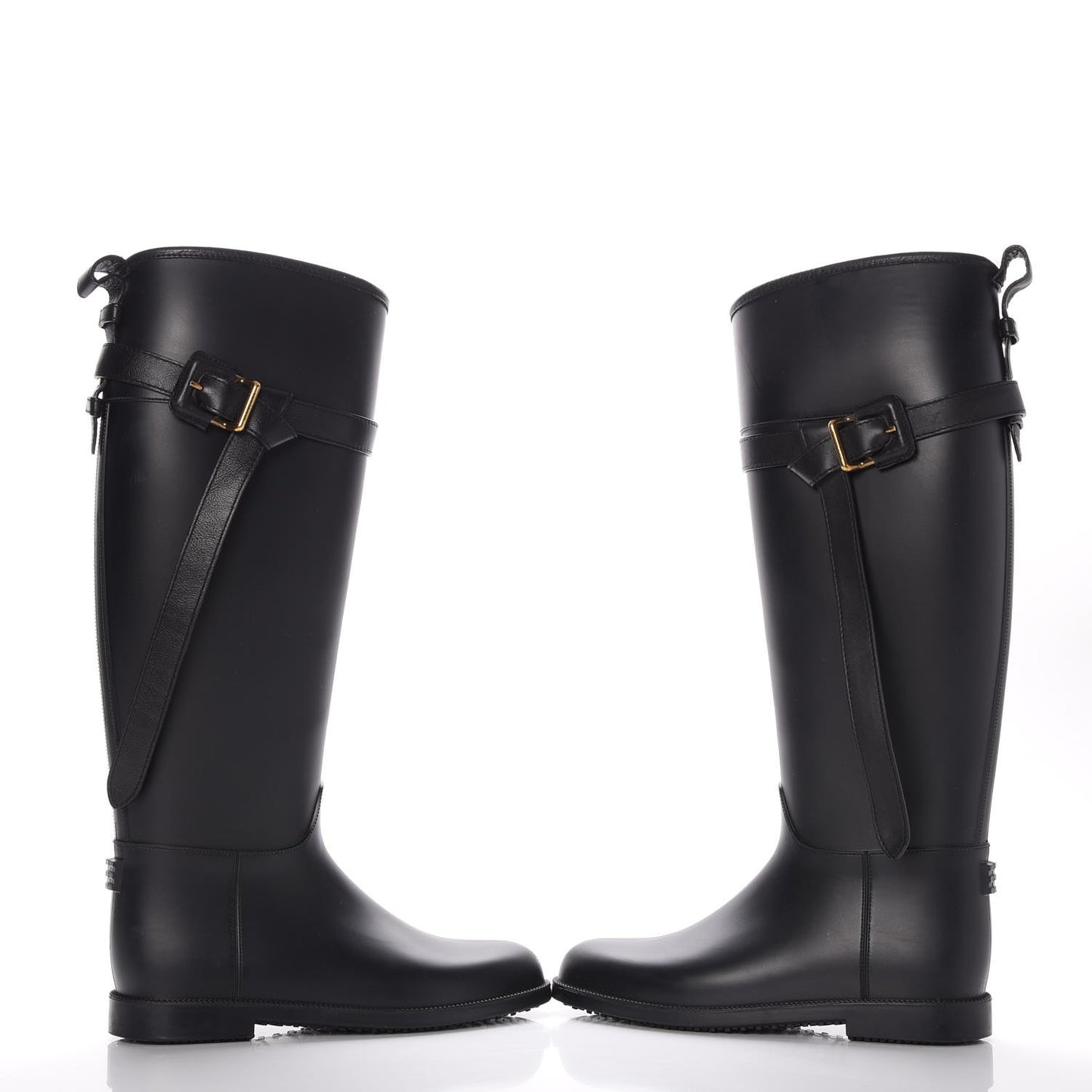Rubber Roscot Belted Rain Boots 38 Black