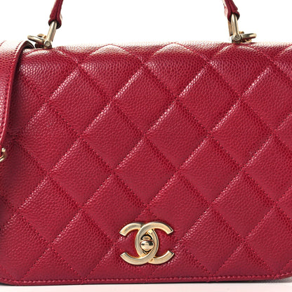 Chanel Caviar Quilted Carry Around Flap Bag Red 8 of 12