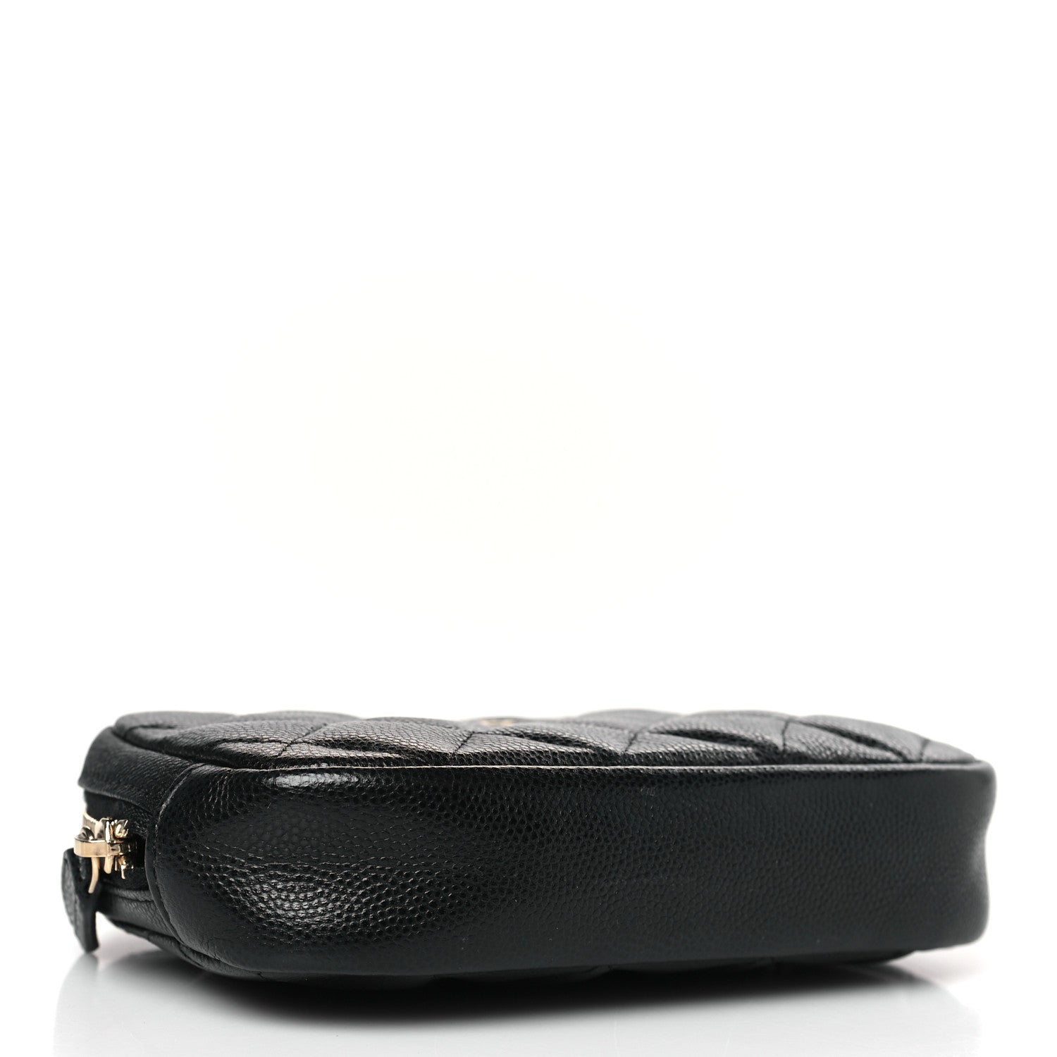 Chanel Caviar Quilted Small Curvy Pouch Cosmetic Case Black 4 of 10