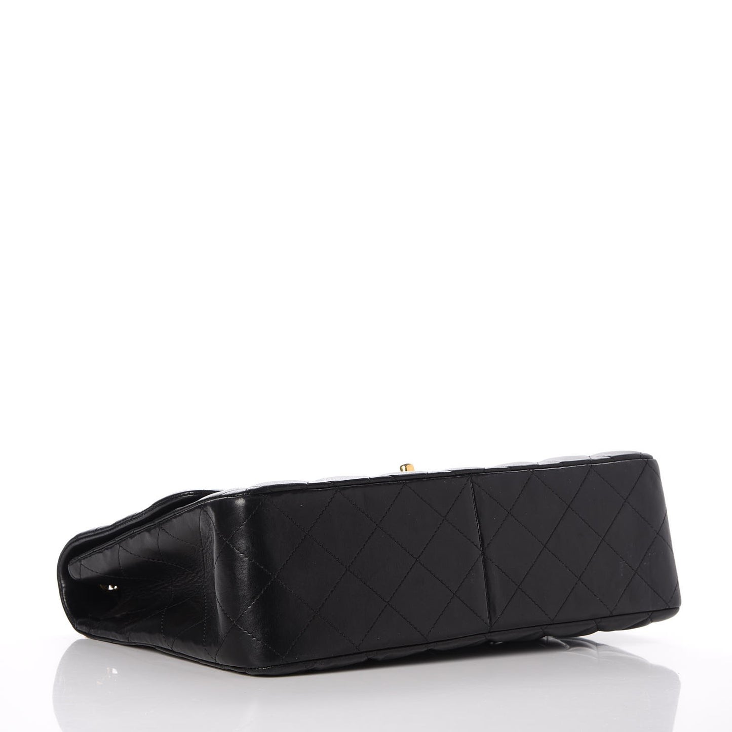 Lambskin Quilted Jumbo Single Flap Black