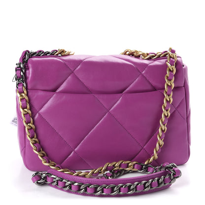 Chanel Lambskin Quilted Medium 19 Flap Purple 2 of 9