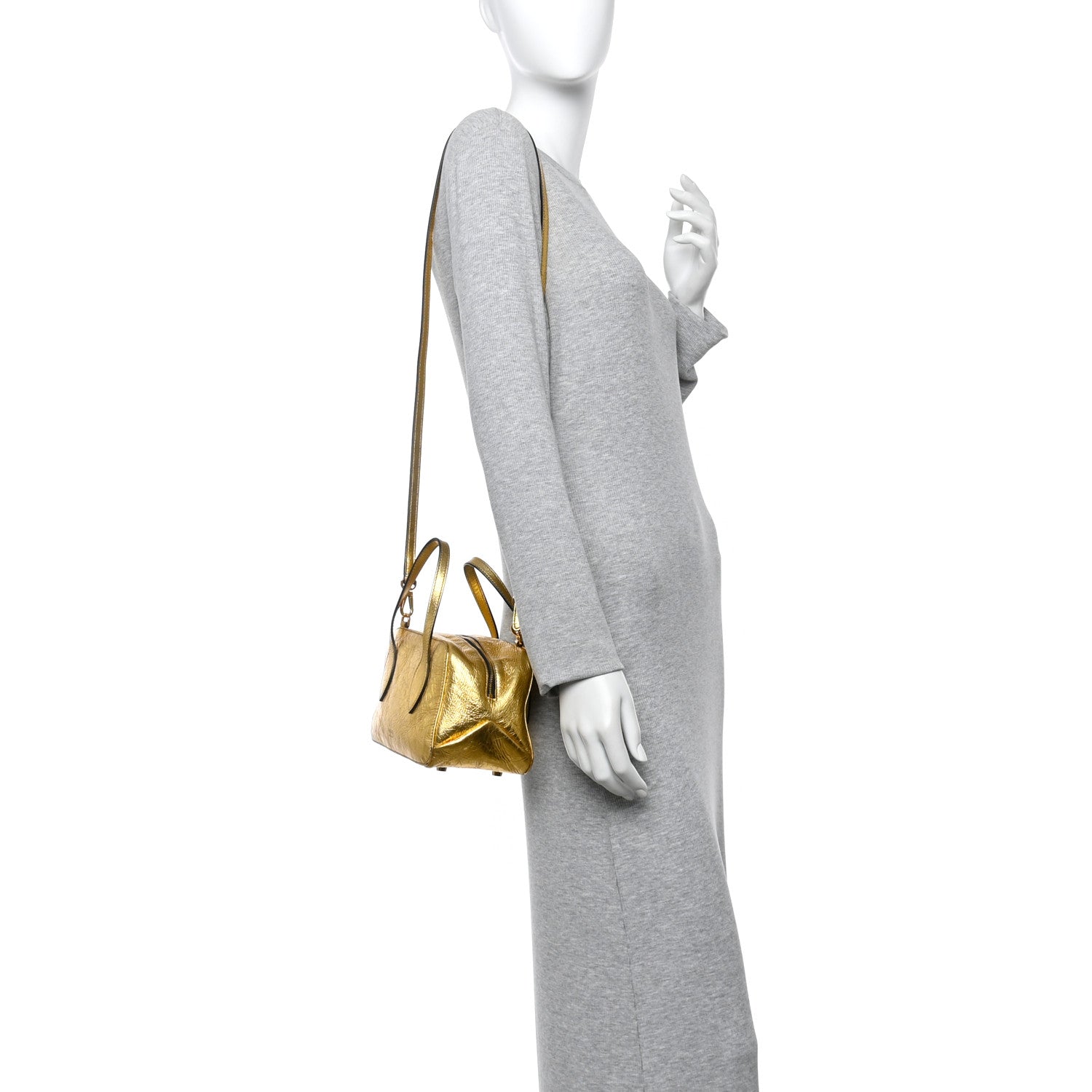 Khaite Metallic Calfskin Small Maeve Bag Gold 2 of 10