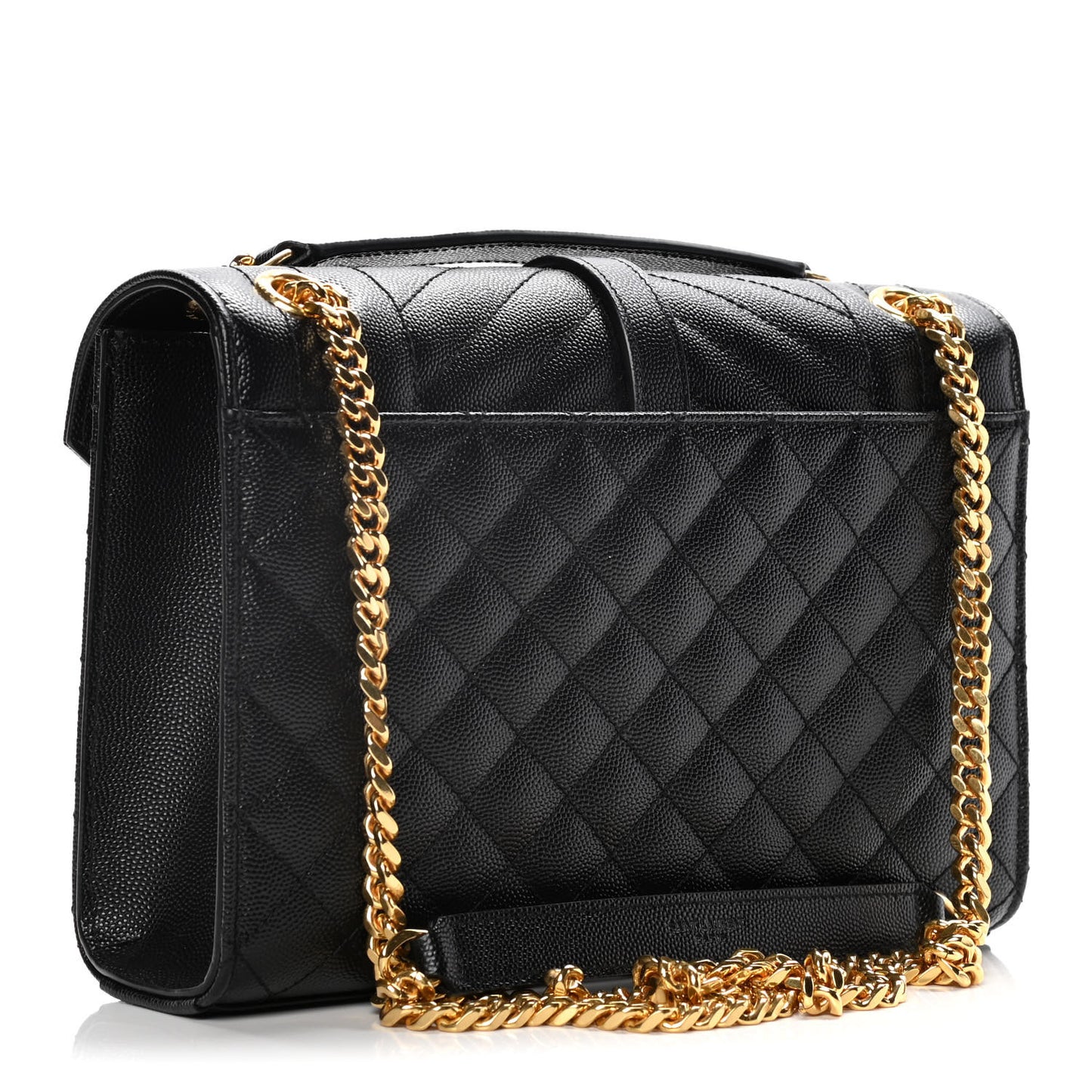 Grain De Poudre Textured Mixed Matelasse Triquilt Medium Monogram Satchel Black