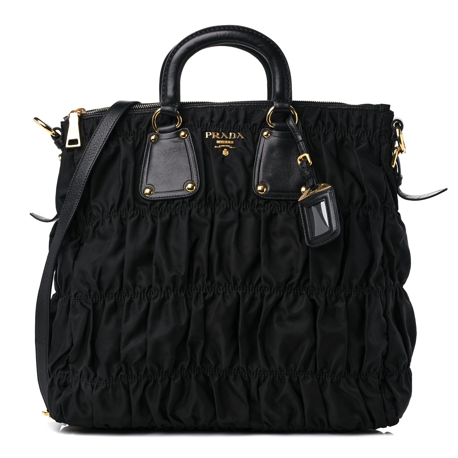 Prada Tessuto Nylon Gaufre Tote Black 1 of 11