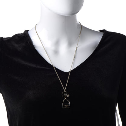 Chanel Enamel Charming Chic Classic Flap CC Charm Necklace Black 2 of 5