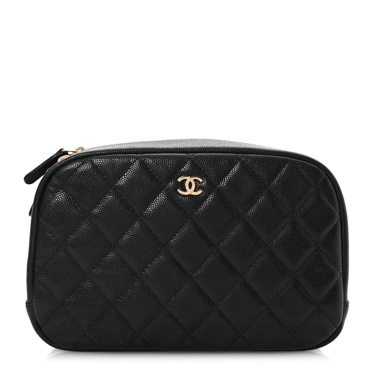 Chanel Caviar Quilted Medium Curvy Pouch Cosmetic Case Black 1 of 11