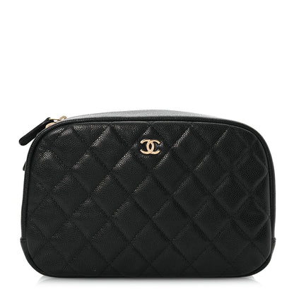 Chanel Caviar Quilted Medium Curvy Pouch Cosmetic Case Black 1 of 11