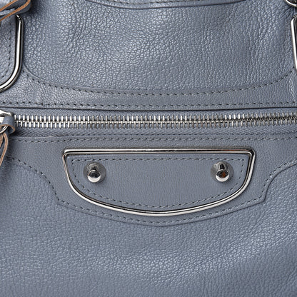 Balenciaga Chevre Silver Metallic Edge Hardware City Bleu Acier 27 of 27