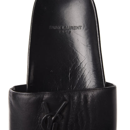 Saint Laurent Lambskin Joan Slide Sandals 39 Black 10 of 14