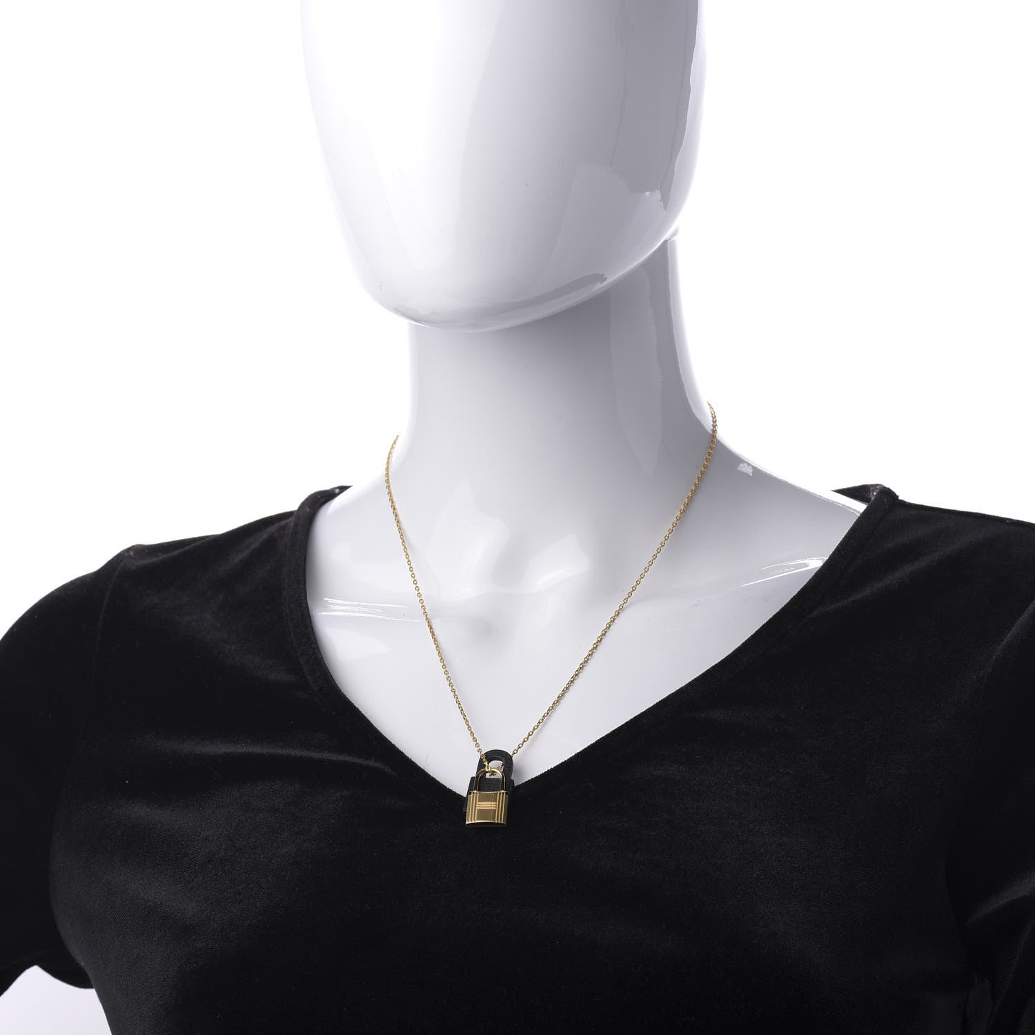 Hermes Swift Small O'Kelly Pendant Necklace Black 2 of 7