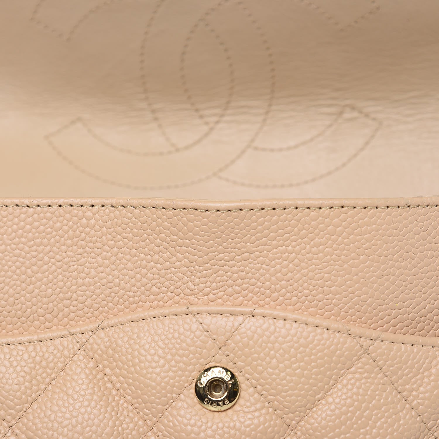 Chanel Caviar Quilted Jumbo Double Flap Beige Clair 14 of 18