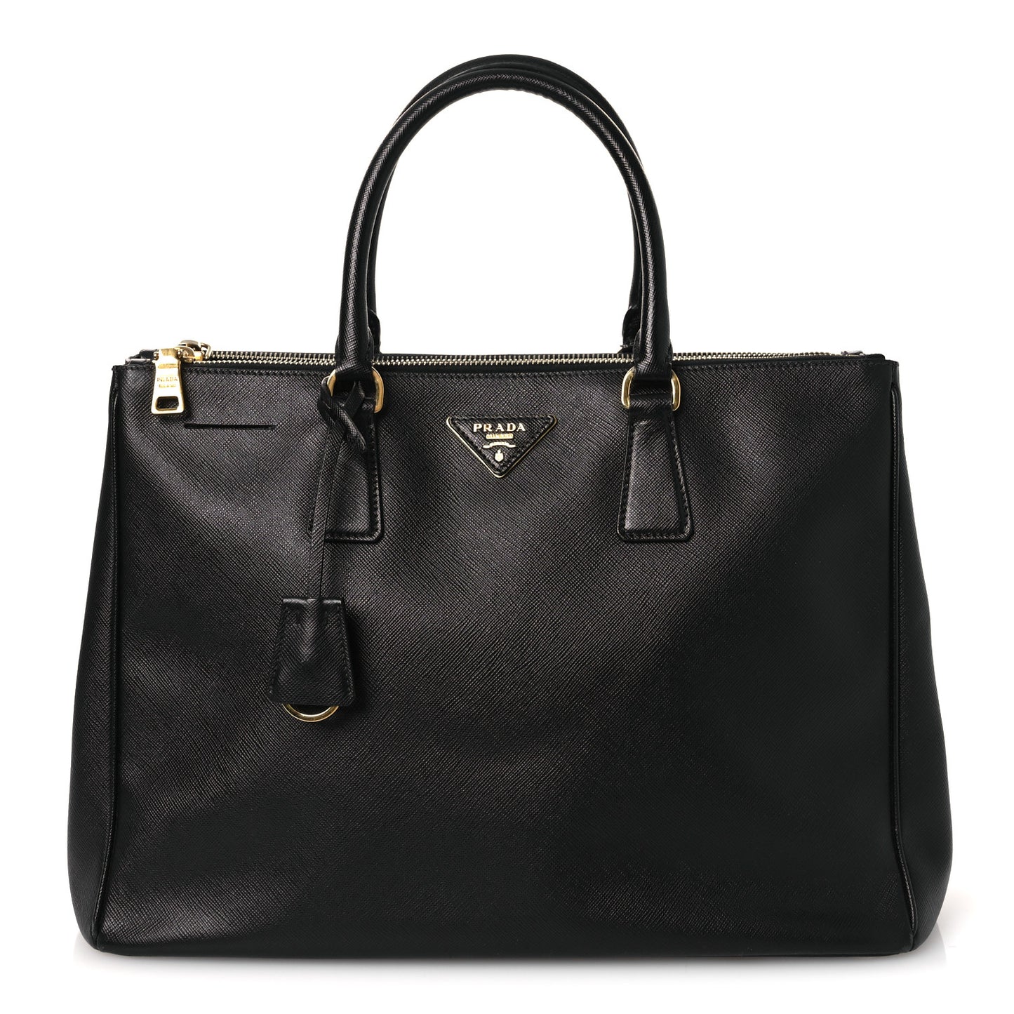 Saffiano Large Galleria Double Zip Tote Black