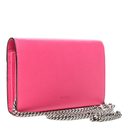 Gucci Dollar Calfskin Crystal Mini Dionysus Chain Wallet Box Pink 3 of 9