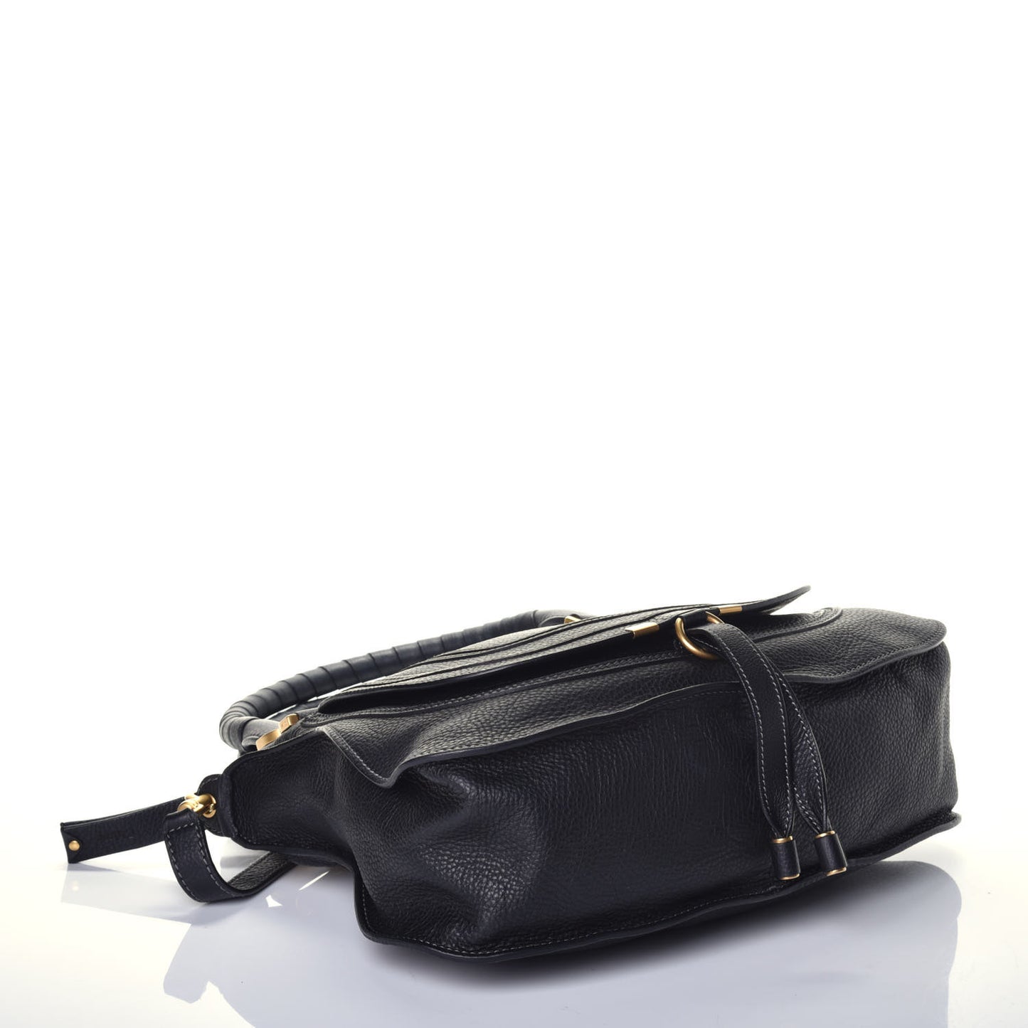 Calfskin Medium Marcie Satchel Black