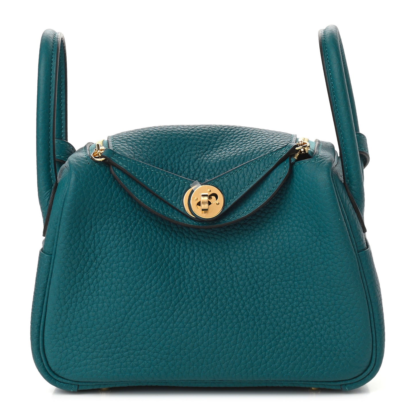 Taurillon Clemence Mini Lindy 20 Vert Bosphore