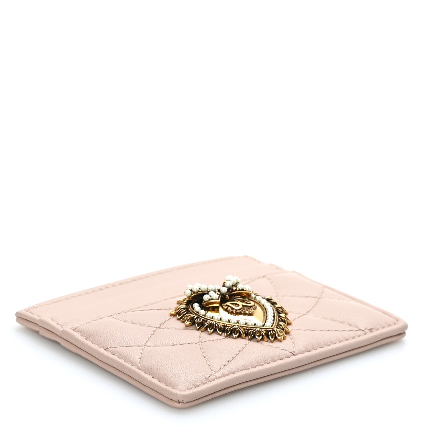 Dolce & Gabbana Nappa Matelasse Devotion Card Holder Pink 4 of 7