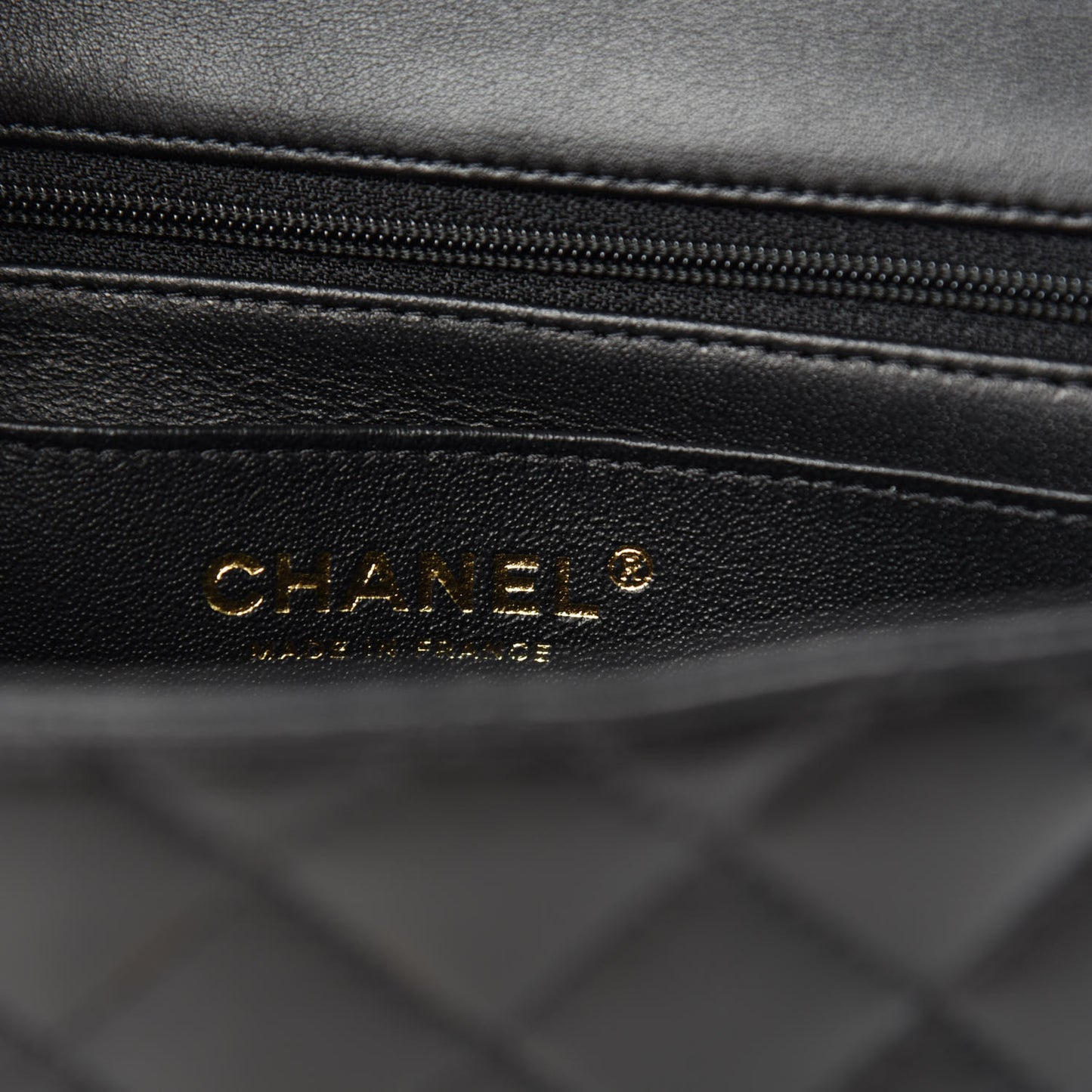 Lambskin Quilted Mini Top Handle Rectangular Flap Black