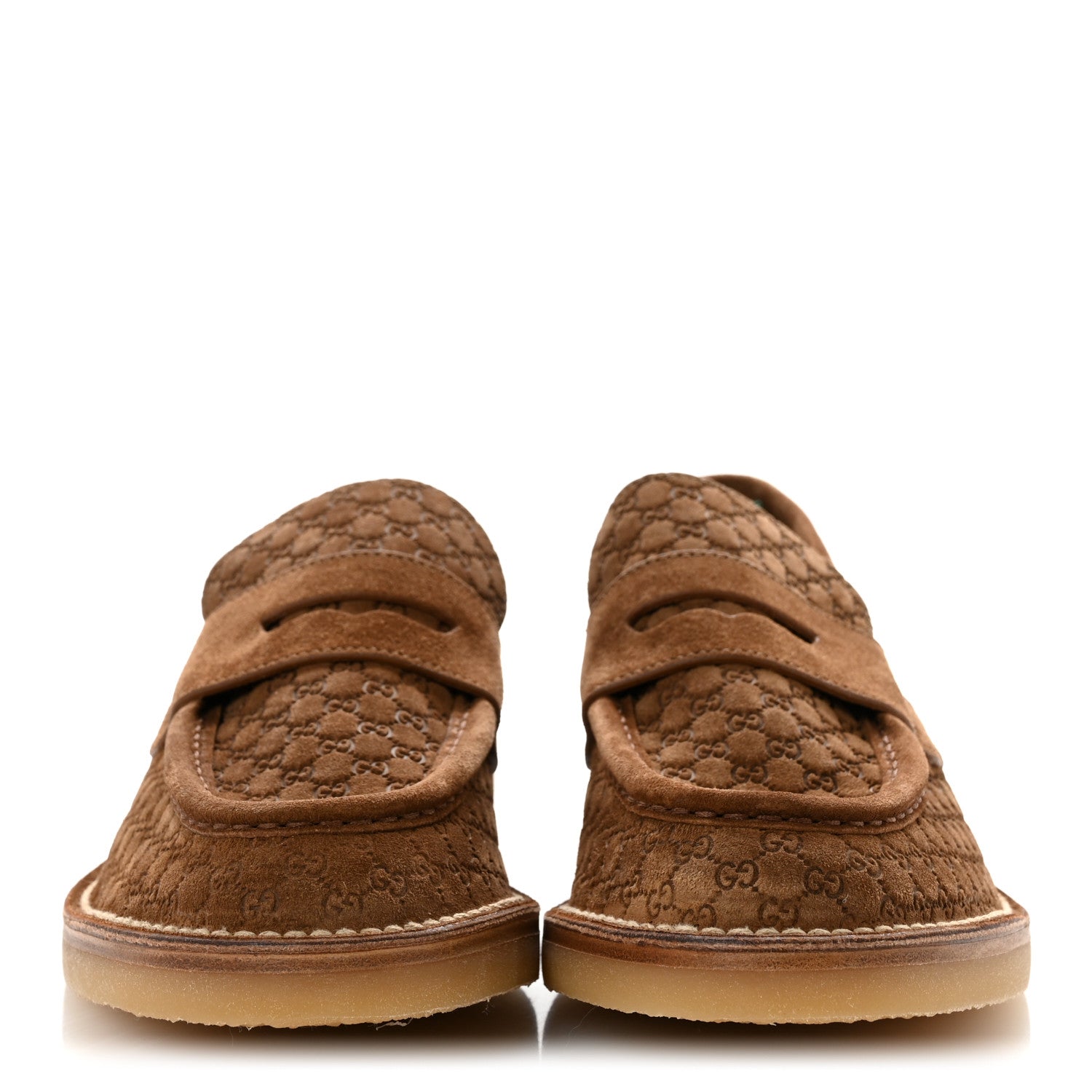 Gucci Luxury Suede Microguccissima Mens Loafers 9.5 Nocciola 3 of 11