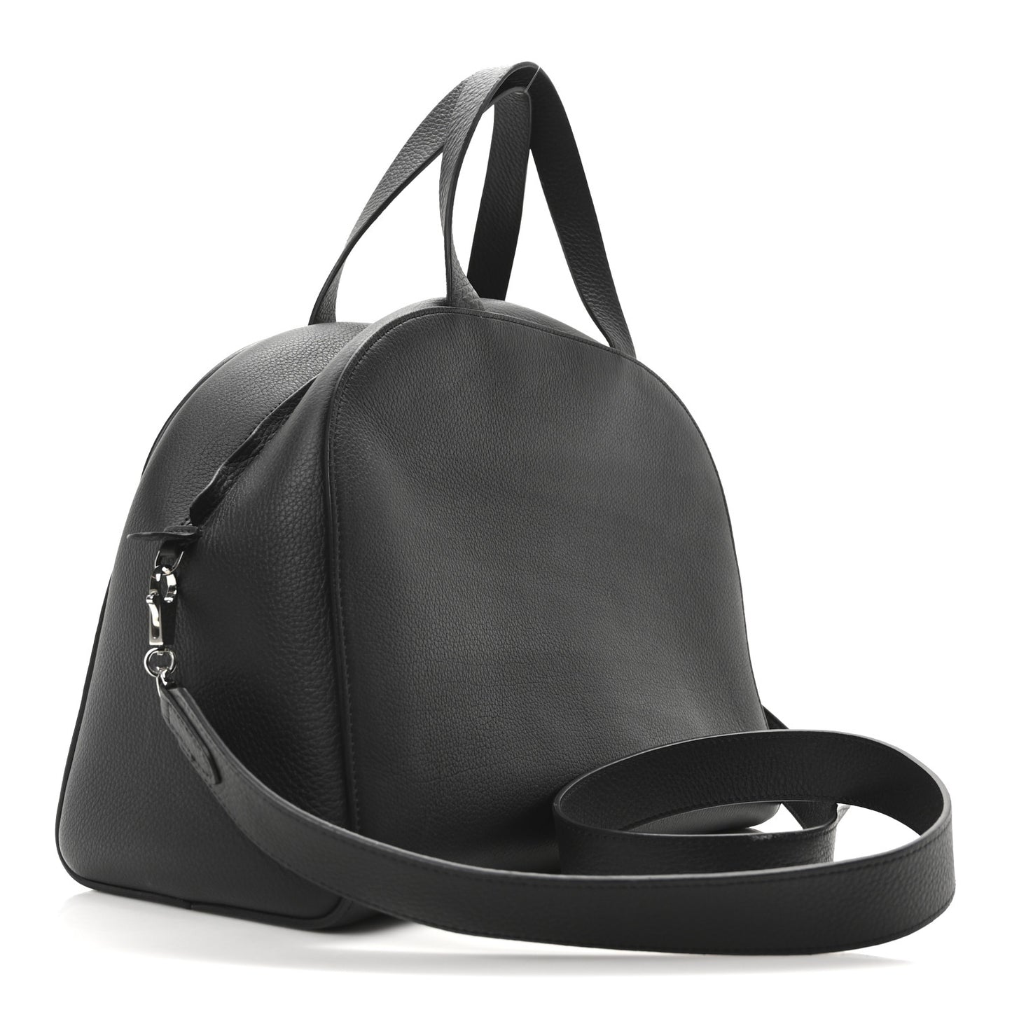 Grained Calfskin Bowling Bag Two Black