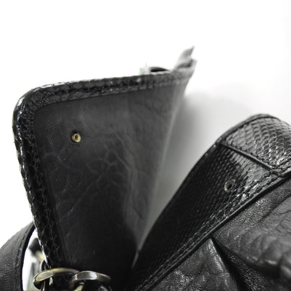 Fendi Nappa Python Floral B Bag Black 6 of 11