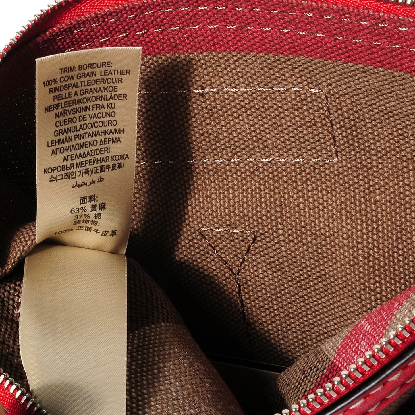 Canvas Mega Check Medium Tottenham Brit Tote Cadmium Red