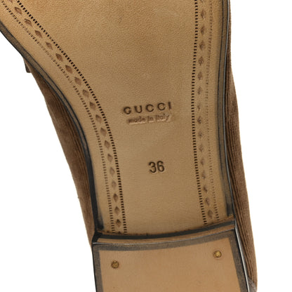Gucci Corduroy Womens 1953 Horsebit Loafers 36 Velvety Camel 8 of 9